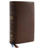 Nkjv, Single-Column Reference Bible, Premium Goatskin Leather, Brown, Premier Collection, Comfort Print, (Hardcover)