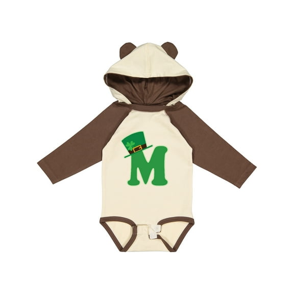 Inktastic Irish St Patricks Day Letter M Monogram Boys or Girls Long Sleeve Baby Bodysuit