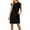 Black, variant on CHGBMOK Plus Size Dresses for Women Fashion Summer Solid Color Short-sleeved V-neck Casual Dress Sizes S-2XL