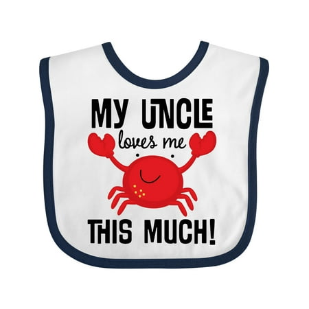 

Inktastic Uncle Loves Me Childs Crab Gift Baby Boy or Baby Girl Bib