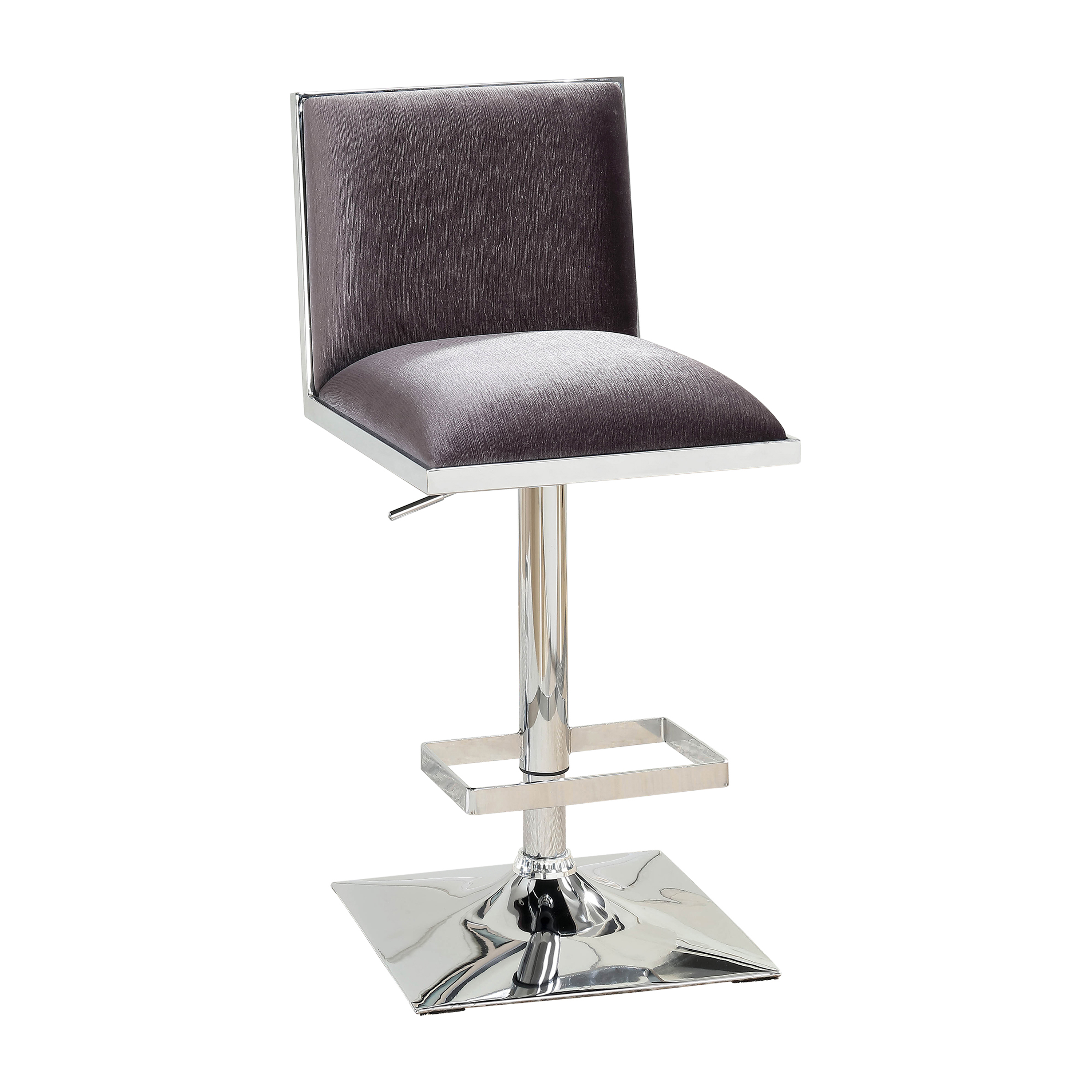 Furniture of America Pacine Contemporary Padded Swivel Bar Stool, Gray