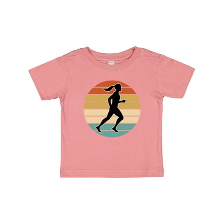 

Inktastic Running Retro Sunset Female Runner Gift Baby Girl T-Shirt