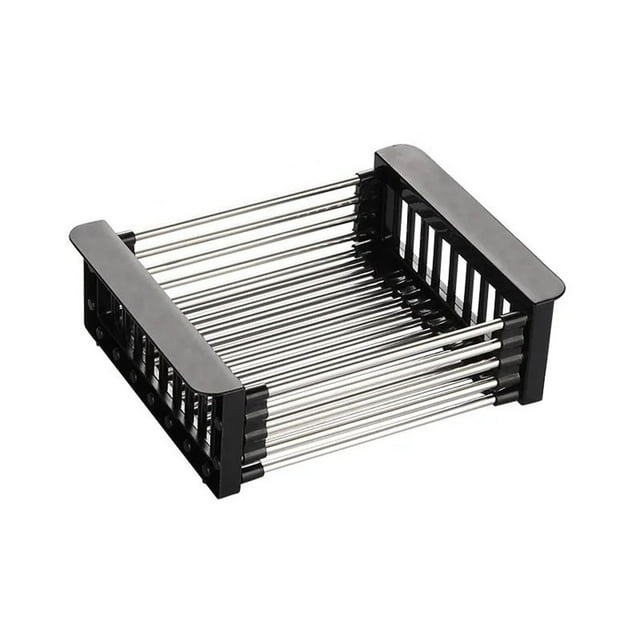 WIFKLSIIPG Extend Kitchen Drain Adjustable Dish Drying Rack Expandable Organizer with ABS Heavy Duty Stainless Steel for Fruits/Utensils