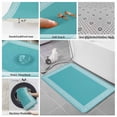 thumbnail image 6 of Turquoise Bath Mat 3 Piece Bathroom Rug Set, Geometric Boho Ethnic Tile Chic Monochrome Non Slip Bath Rug Contour Mat and Toilet Lid Cover, Absorbent Shower Mats Soft Bath Rugs and Mats Sets, 6 of 8