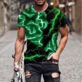 thumbnail image 2 of Rggeeun Men'S T-Shirt Gradient Tie Dye Style Pattern Breathable Loose Fit Short Sleeve Crew Neck Knit For Outdoor Picnics Comfort Tops,Green,L, 2 of 4