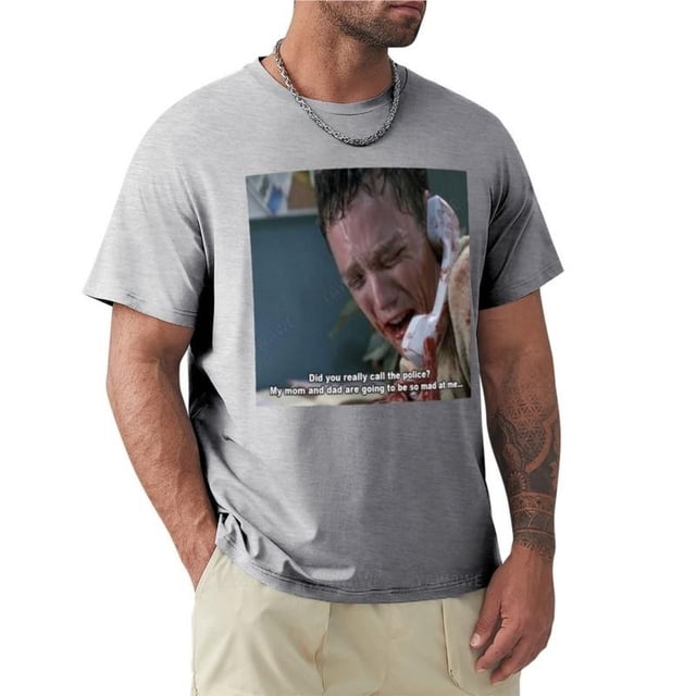 Camiseta negra para hombre camisa de manga corta de algodón color blanco
