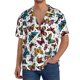 thumbnail image 1 of Balery Cute Butterfly Camisa Casual de Manga Corta con Botones para Hombre, Texturizada, Estilo Cubano, para Playa, Verano-X-Large, 1 of 5