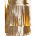 thumbnail image 6 of inlzdz Girls 3Pcs Groovy Jazz Dance Disco Outfit Metallic One Flared Sleeve Leotard with Tassel Skirt Sequin Hat Set Gold 10, 6 of 7