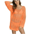 thumbnail image 1 of Plebaso Maillot de Bain à Manches Longues pour Femmes Robe de Plage Ajourée Tenue de Vacances pour Femmes, 1 of 7