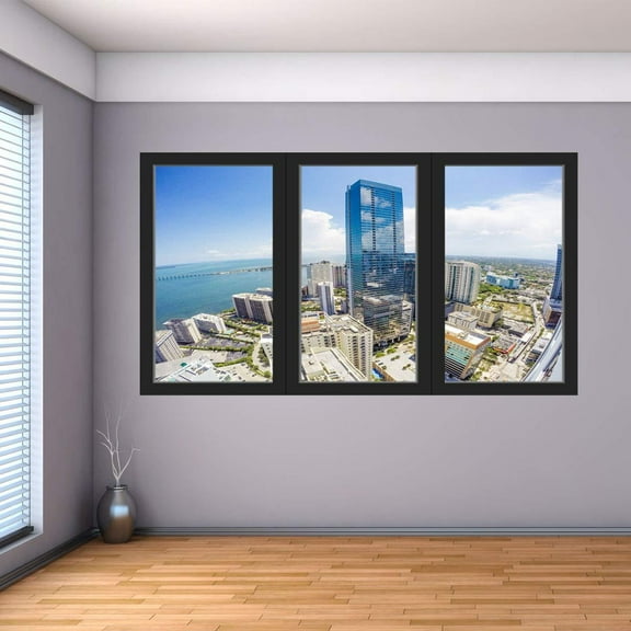 VWAQ - Ocean City View Wall Decal Office Window Cling Vinyl Sticker - OW03