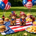 thumbnail image 6 of Nkmbld 2 Pcs 4th of July Highland Cow Figurines, Patriotic Table Wooden Ornaments Farmhouse Tiered Tray Decor for Tabletop Kitchen Office Desk Shelf, 6 of 8