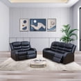 thumbnail image 3 of Leather Recliner Sofa Set, Living Room Furniture Set, Leather Reclining Sofa Recliner Couch Set for Office Home(Sofa+Loveseat,Black), 3 of 5