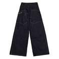 thumbnail image 6 of Yuanlong Womens Jeans Asymmetrical Stitch Mid Waist Wide Leg Denim Jeans Fashion Forward Streetwear Daily Ladies Trousers, 6 of 6