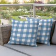 thumbnail image 5 of Pack of 2 Outdoor Pillow Covers 24x24 Inch Waterproof Blue White Plaid Throw Pillow Covers,Decorative Couch Pillow Case Sham Gradient Geometric Buffalo Checkered Patio Pillowcases Cushion Cover, 5 of 8