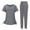Gray, variant on Huvoen Solid Color Scrubs for Women Set Scrub Tops Jogger Pant Workwear Clinical Modern Athletic Suit Medical Uniforms Gray l