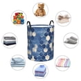 thumbnail image 6 of Circular Hamper Single Layer Laundry Basket Storage Basket Waterproof Single Layer Fabric With Handle Pe Support Strip Snake Skin Print Style Doderblue_4 Medium, 6 of 8