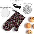 thumbnail image 4 of Oven Mitts and Pot Holders Sets of 4, Sugar Skulls Floral Kitchen Gloves for Cooking Baking Hippie Flowers Hot Pads BBQ Potholders, 4 of 6