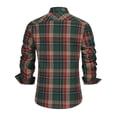 thumbnail image 3 of Mens Western Flannel Shirt Pearl Snap Long Sleeve Checkered Plaid Regular Fit Shacket Lightweight Christmas Jacket, 3 of 6