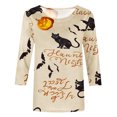 thumbnail image 4 of Moda mujer camiseta estampada de longitud media 3/4 mangas blusa cuello redondo casual tops Fridja  czfsfas2998, 4 of 5