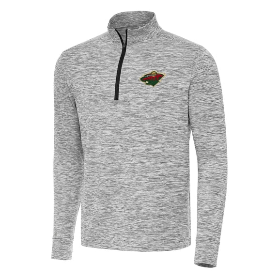 Men's Antigua Black Minnesota Wild Cause Quarter-Zip Top