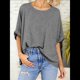 thumbnail image 5 of Camiseta Holgada Informal de Verano de Corta para Mujer. Gris XL, 5 of 8