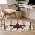 thumbnail image 5 of Western Texas Star Washable Round Area Rug 3 ft, Vintage Red Star Berry White Wood Grain, Soft Non Slip Rugs Stain Repellent Indoor Felt Carpet for Living Dining Room Bedroom Home Office, 5 of 9