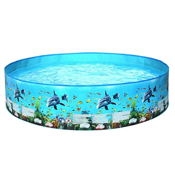 Circular Outdoor Swimming Pool,Non Inflatable Swimming Pool for Marine Life,Plastic Outdoor Swimming Pool,Foldable Circular Pool(122 * 25CM)