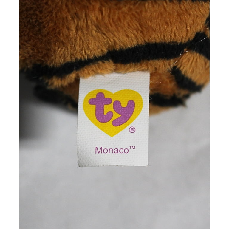 Ty Beanie Ballz (Plastic Key Clip) - Monaco the Tiger - Stuffed