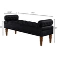 thumbnail image 2 of GZXS Upholstered Velvet Bench with Round Armrests, Tufted Seat and Solid Wood Spindle Legs, 51.5"L x 17.25"W x 23"H, Black, 2 of 6