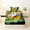 thumbnail image 4 of Castle Fairy Dinosaur Jungle Letter B Twin Sheet Sets 3pcs for Kids,Cartoon Animal Bedding, 4 of 6