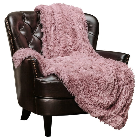 Chanasya Super Soft Shaggy Longfur Throw Blanket | Snuggly Fuzzy Faux Fur Lightweight Warm Elegant Cozy Plush Sherpa Microfiber Blanket | For Couch Bed Chair Photo Props - 50 "x 65" - Powder Pink