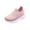 Pink, variant on Woven Mesh Slip On Sneakers, Breathable Sock Running Shoes, Toddler Kid's Woven Mesh Slip On Sneakers Breathable Wave Stripe Sock Running Shoes Casual Lightweight Athletic Trainers, Black 5C