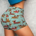thumbnail image 4 of Balery Dachshund Christmas Play Printed Workout Shorts for Women Seamless Scrunch Short Gym Yoga Running Sport Active Exercise Fitness Shorts-XX-Large, 4 of 8