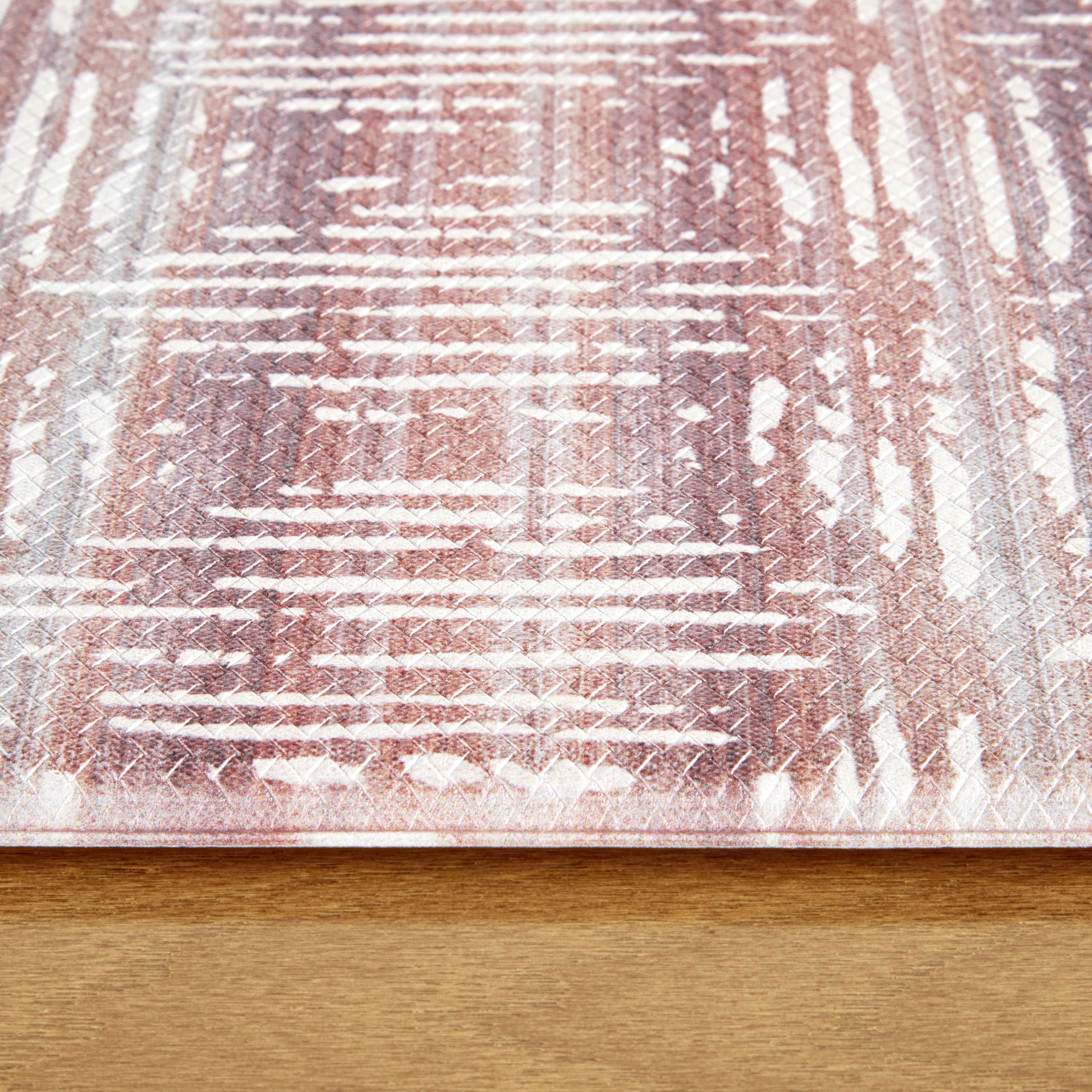 TOWN & COUNTRY BASICS Comfort Plus Boho Geo Anti Fatigue Comfort Mat, Kitchen Mat, Standing Desk Mat, Dorm Room Rug, Non-Slip Backing, Maroon, 18"x39"