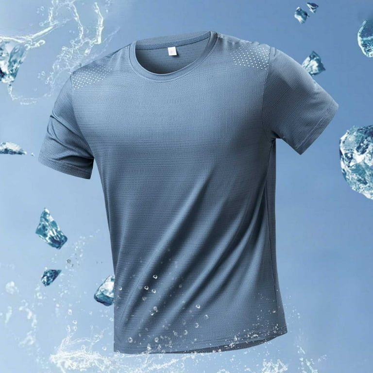 Zylanna Men's Ice Silk T-Shirts Tee, Short Sleeve Summer Crew Neck