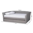 thumbnail image 3 of Baxton Studio Delora Full Size Upholstered Daybed with Roll-Out Trundle, Light Grey, 3 of 11