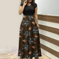 thumbnail image 1 of Fshaion Robe d'Été pour Femmes 2024 Grande Taille Teinture sur Nœuds Colorée Longue à Imprimé Floral Robes Plage Décontractées Maxi Robe d'Été Liquidation à Moins de 10!, 1 of 6