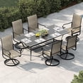 thumbnail image 4 of 4-Pack Swivel Rocking Patio Chairs – High Back, All-Weather Brown Textilene, Rustproof Black Powder-Coated Metal Frame, 360° Swivel, Space-Saving for Garden, Lawn & Porch – Black Frame & Brown Textile, 4 of 8