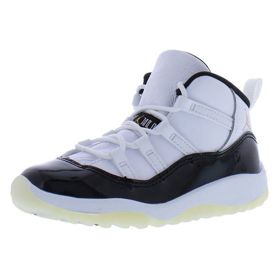 Nike Jordan 11 Retro Leather Infant/Toddler Shoes Size 9, Color: White/Metallic Gold/Black