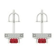 thumbnail image 4 of Clara Pucci 2.44Ct Ruby Emerald Cut VVS1 Screw Back Stud 14k Solid hypoallergenic Gold Designer Earrings For July, 4 of 7