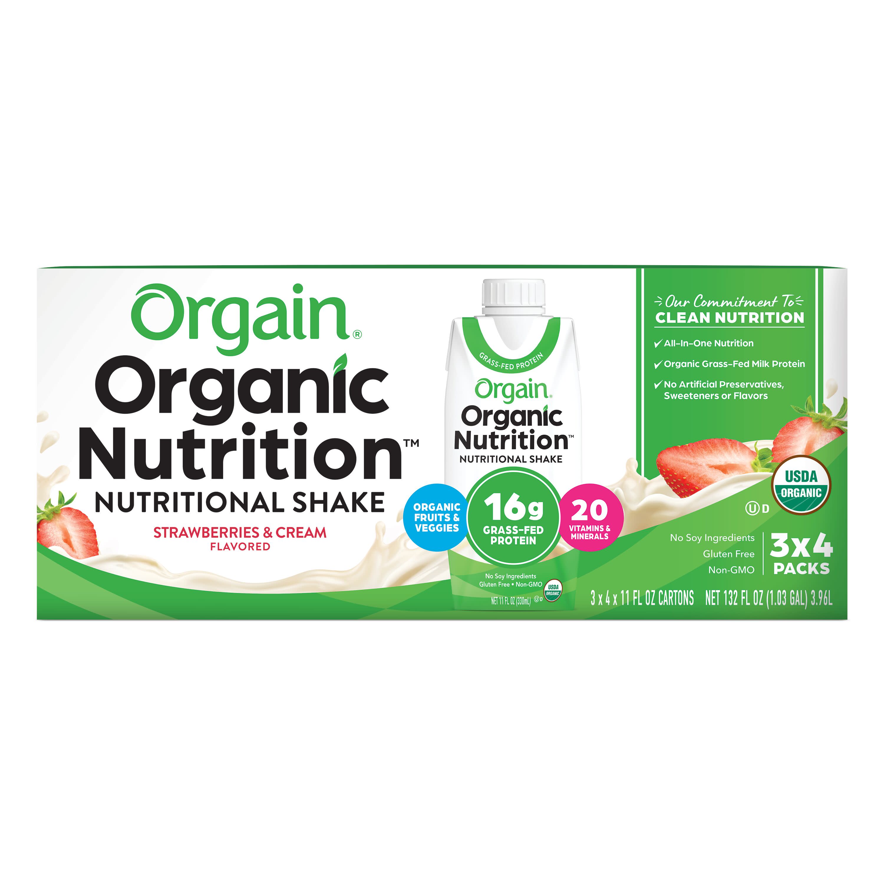 Orgain Organic Nutritional Shake, Strawberries and Cream Ready to