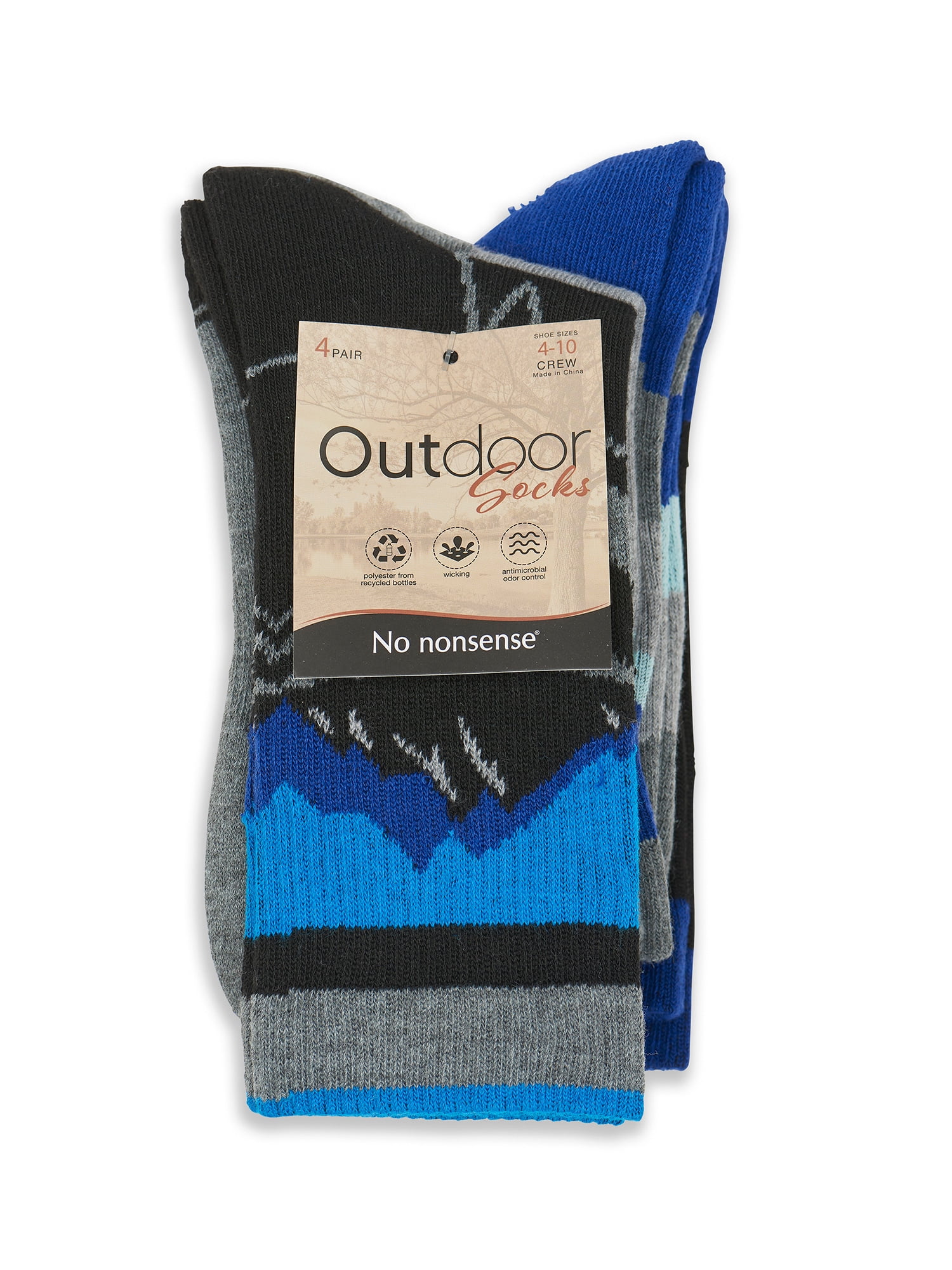 No Nonsense Outdoor Women's Crew Sock, 4 Pack