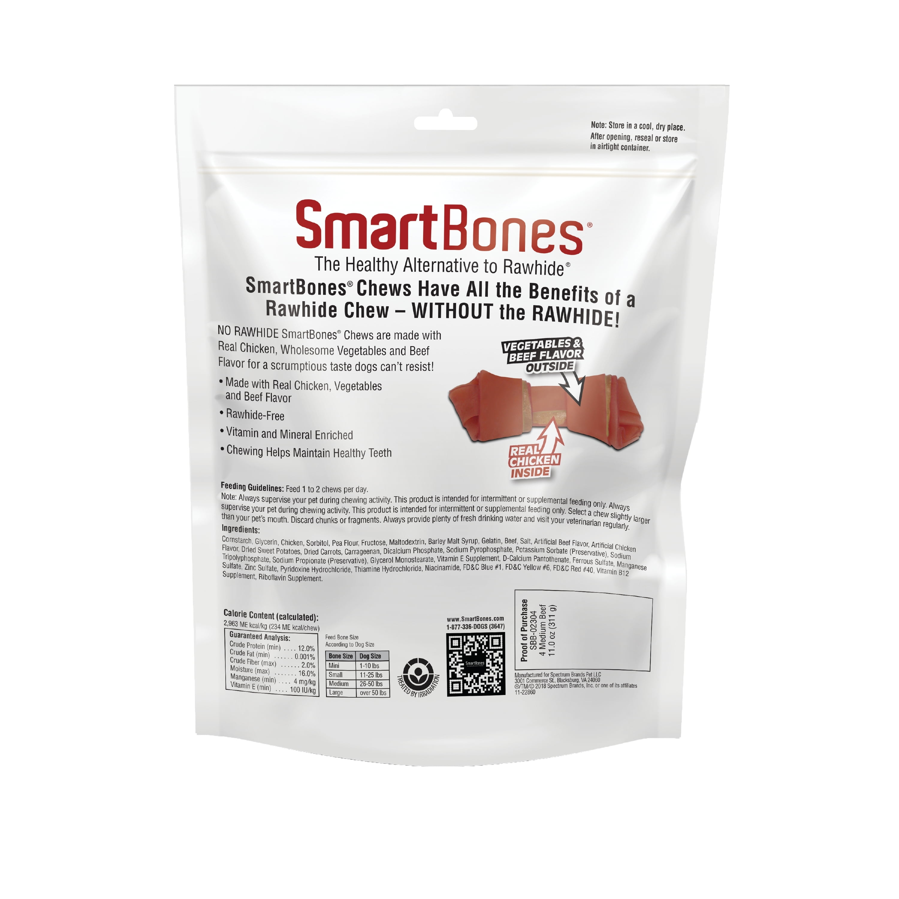 SmartBones Medium Chews With Real Beef 4 Count, Rawhide-FreeChews For Dogs