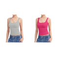 thumbnail image 1 of (Lot de 2) Rinsvye Débardeur à Encolure Carrée pour Femmes avec Soutien-Gorge Rembourré Haut Sans Manches Doublé Sans Couture Collection Basique, 1 of 4