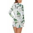 thumbnail image 6 of successthop Christmas Romper Women Snowman Hooded with Cute Ear Fleece Playsuit Sleepwear Shorts Warm Fuzzy Loungewear, 6 of 6