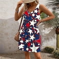 thumbnail image 3 of Sundresses for Women 1776-2026 250 Anniversary USA Flag Print V Neck Mini Tank Dress Beach Dress with Pocket, 3 of 6