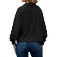 thumbnail image 4 of HUBERY Women Corduroy Lapel Collar Long Sleeve Button Pocket Solid Color Jacket, 4 of 7