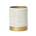 thumbnail image 2 of Honeycomb Metal Waste Basket With Gold Base - White & Gold - 10"H x 8"W, 2 of 5