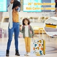 thumbnail image 4 of Costway 20" Kids Rolling Luggage Foldable Hardshell Carry-on Suitcase on Wheels Children Yellow, 4 of 10