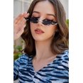 thumbnail image 2 of Fire Flame Sunglasses Rimless Rave Glasses Fashion Novelty Cool Flame Fashion Sunglasse(Gold Frame,Black Lens), 2 of 4